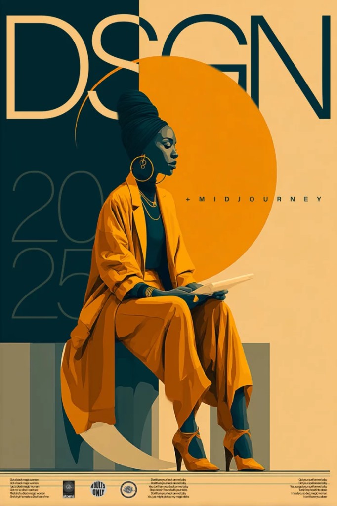 Graphic designer working on event artwork